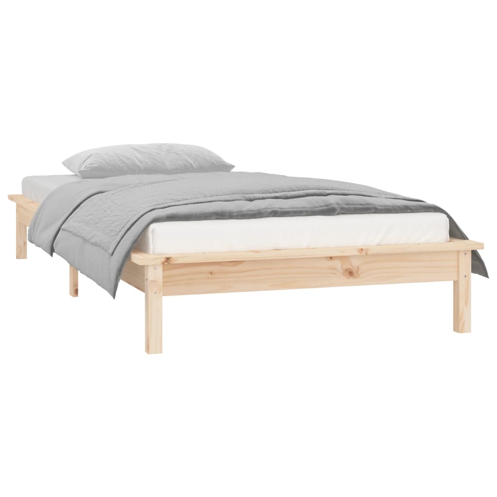 Bedframe LED massief hout 75x190 cm 2FT6 is nu te koop bij PeponiXL, paradijselijk wonen!
