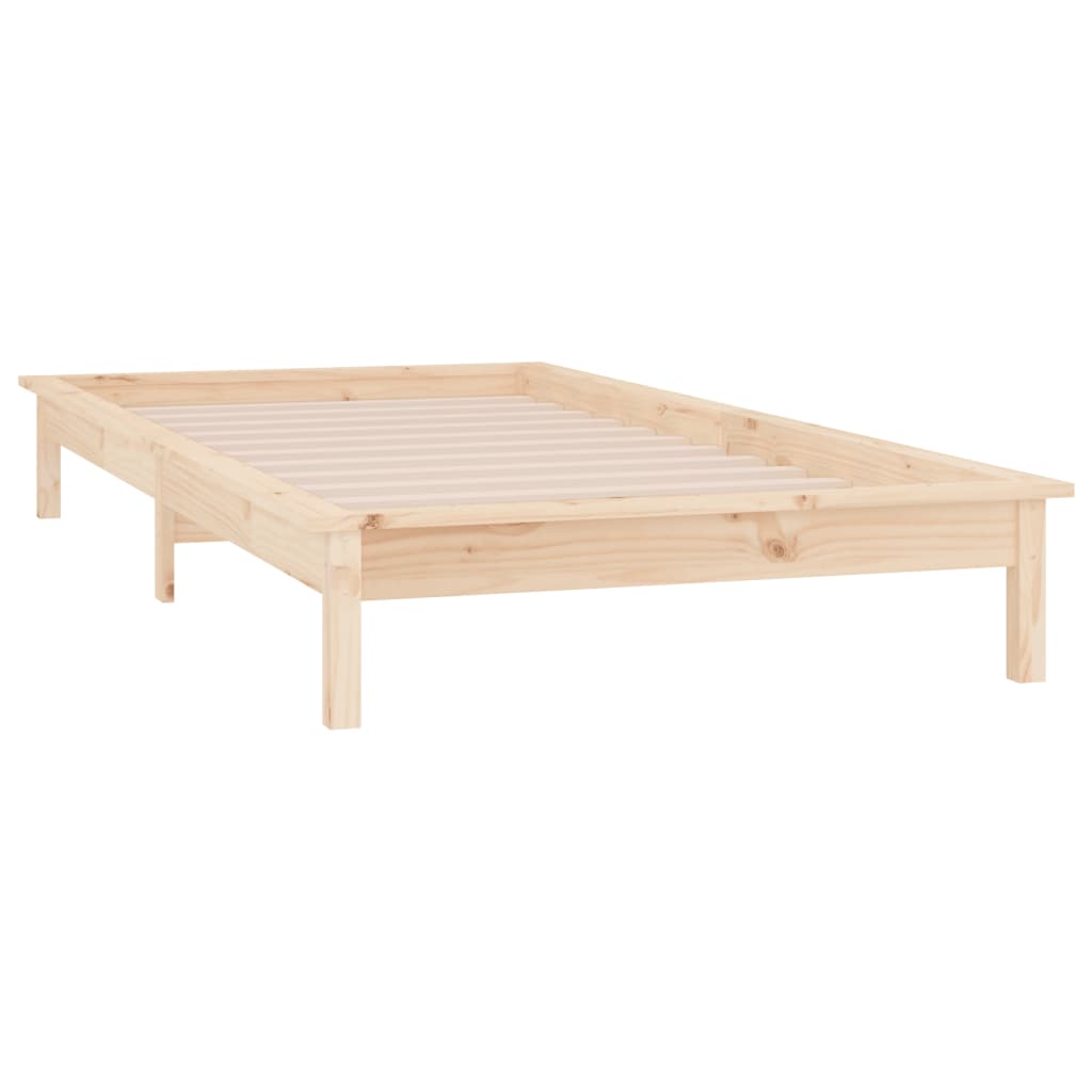 Bedframe LED massief hout 75x190 cm 2FT6 is nu te koop bij PeponiXL, paradijselijk wonen!