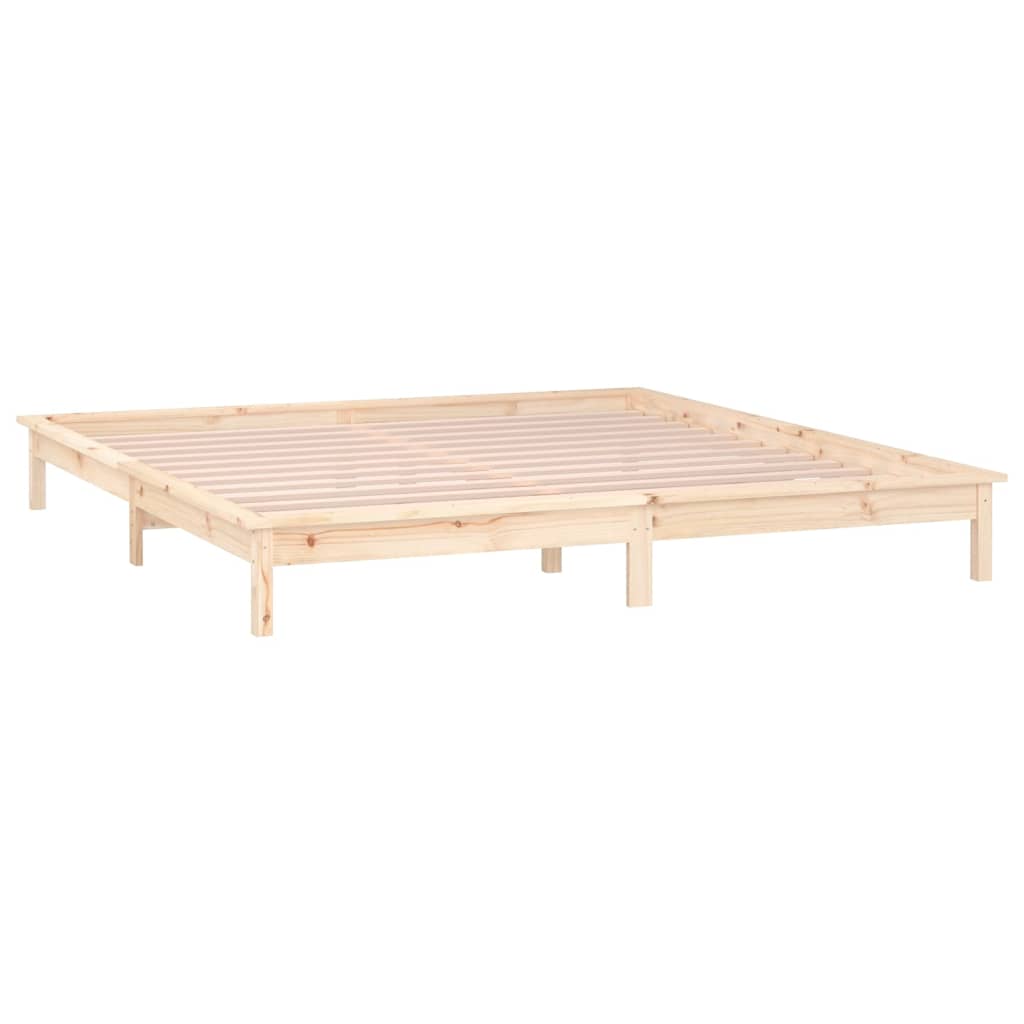 Bedframe LED massief hout 120x190 cm is nu te koop bij PeponiXL, paradijselijk wonen!