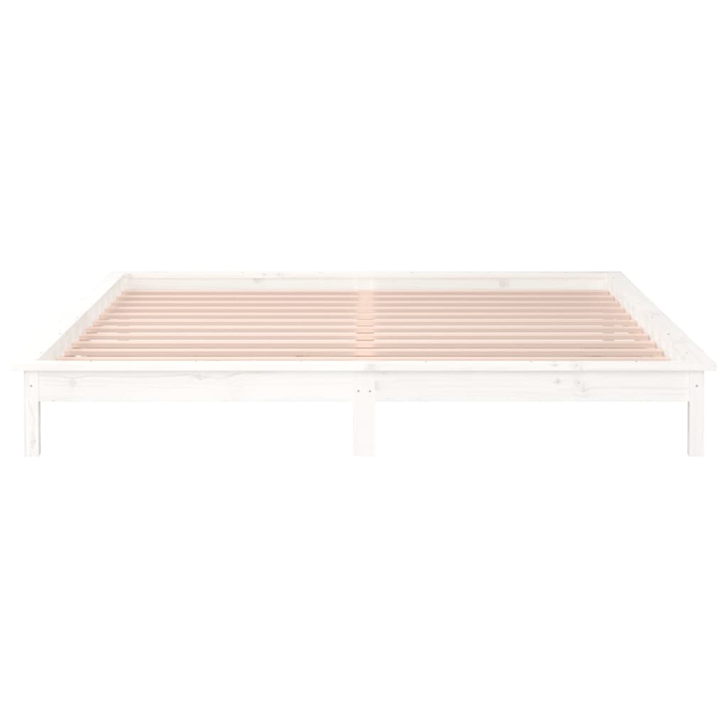 Bedframe LED massief hout wit 120x190 cm is nu te koop bij PeponiXL, paradijselijk wonen!
