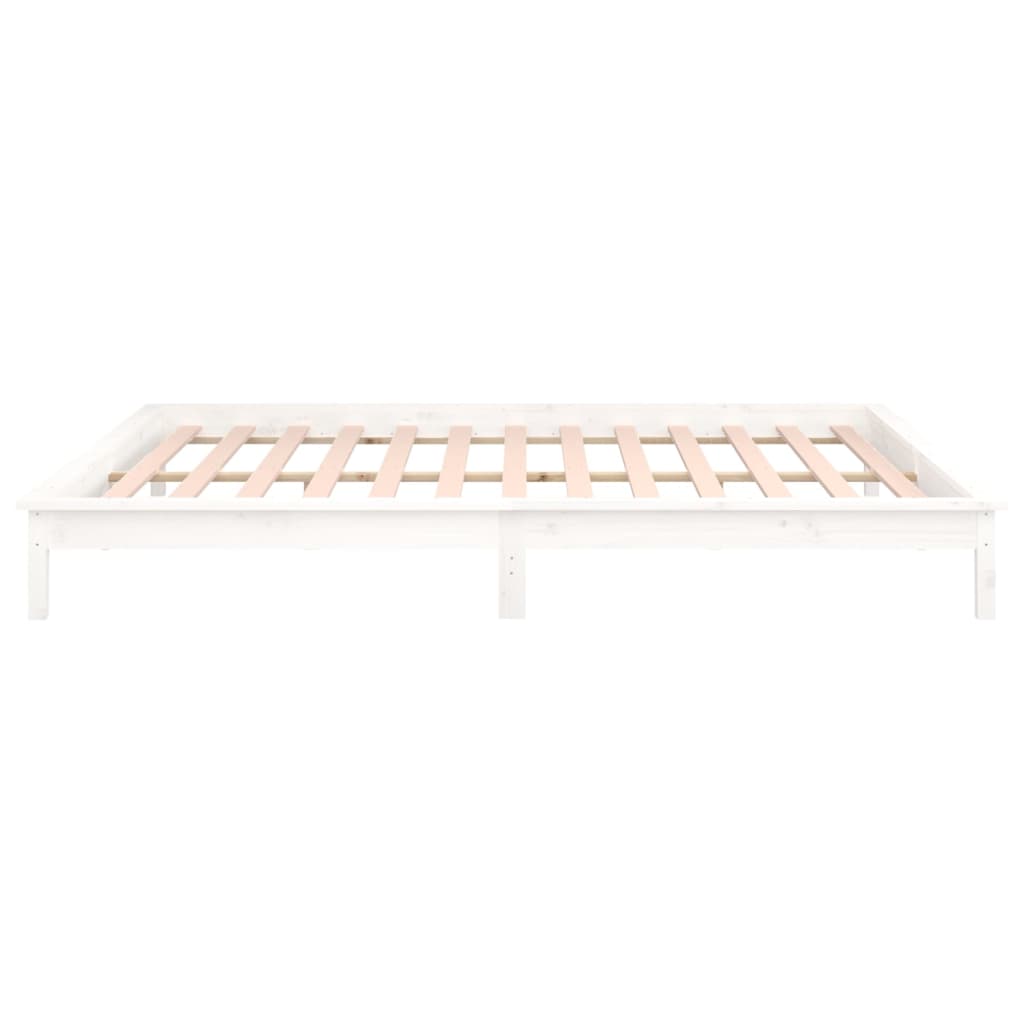 Bedframe LED massief hout wit 120x190 cm is nu te koop bij PeponiXL, paradijselijk wonen!