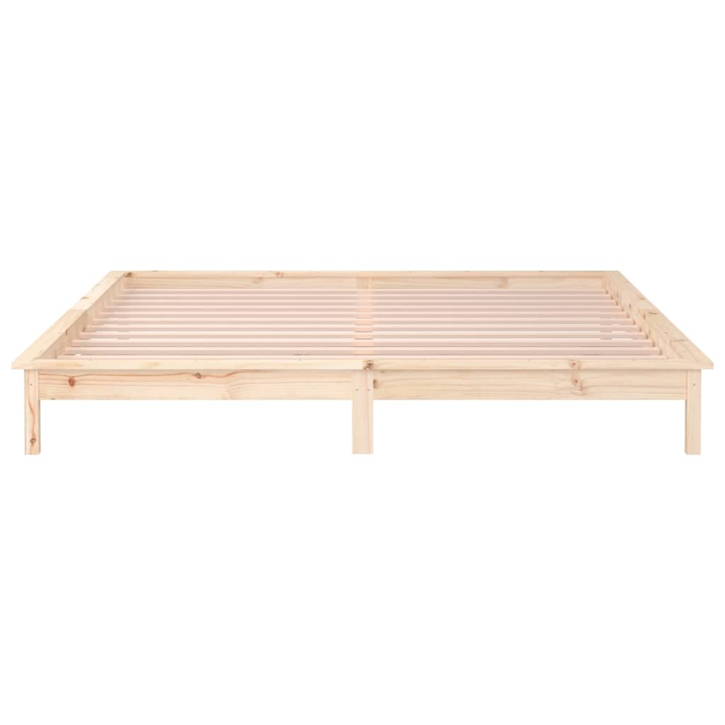 Bedframe LED massief hout 140x190 cm is nu te koop bij PeponiXL, paradijselijk wonen!