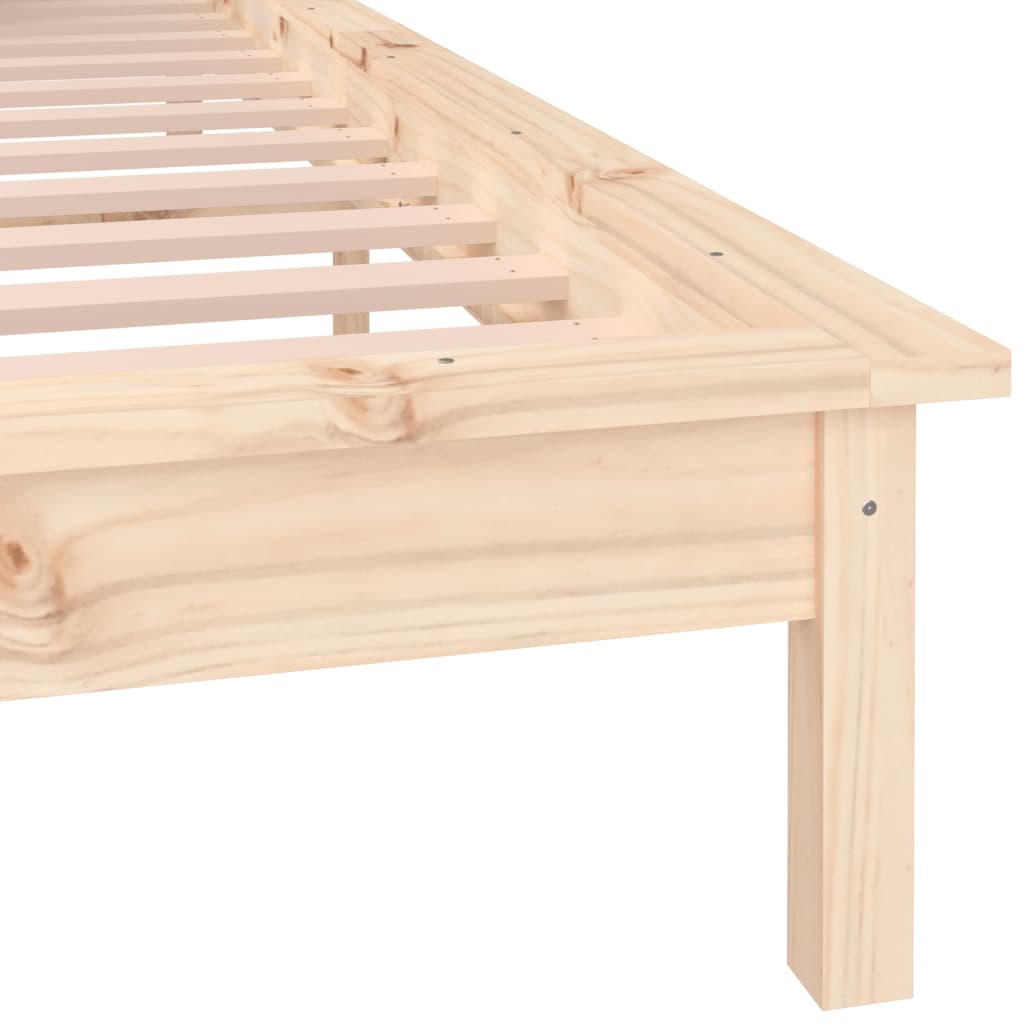 Bedframe LED massief hout 140x190 cm is nu te koop bij PeponiXL, paradijselijk wonen!