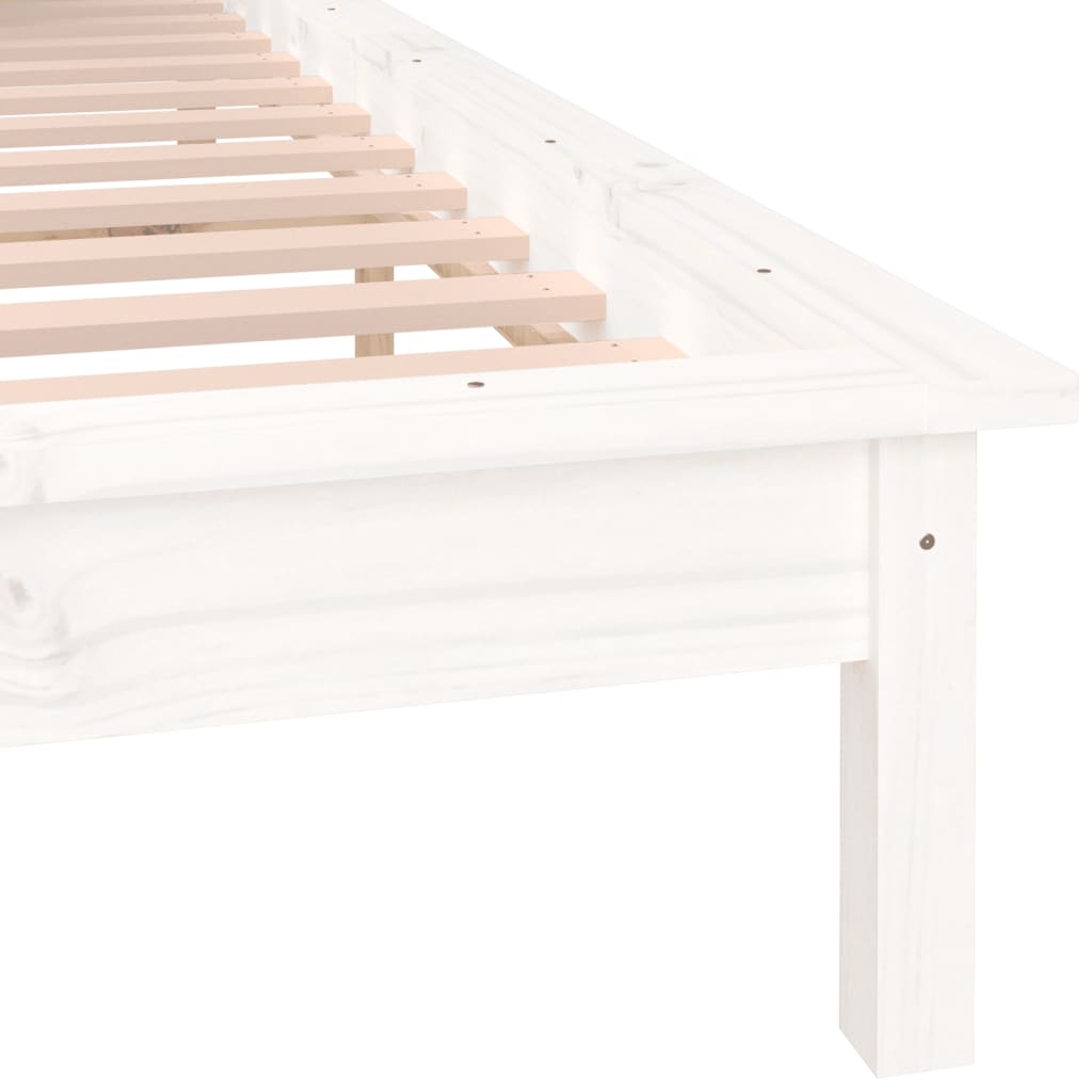 Bedframe LED massief hout wit 140x190 cm is nu te koop bij PeponiXL, paradijselijk wonen!