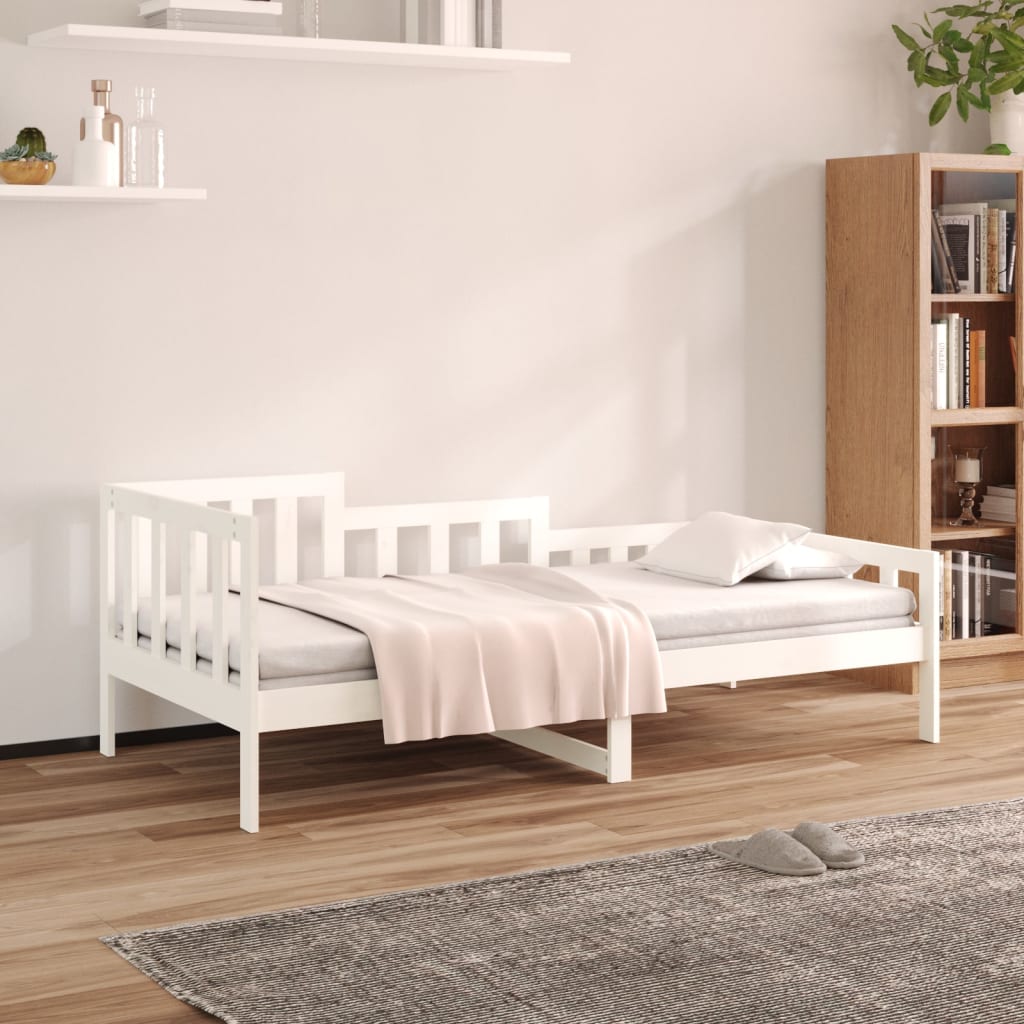 Slaapbank zonder matras 90x200 cm massief grenenhout wit is nu te koop bij PeponiXL, paradijselijk wonen!