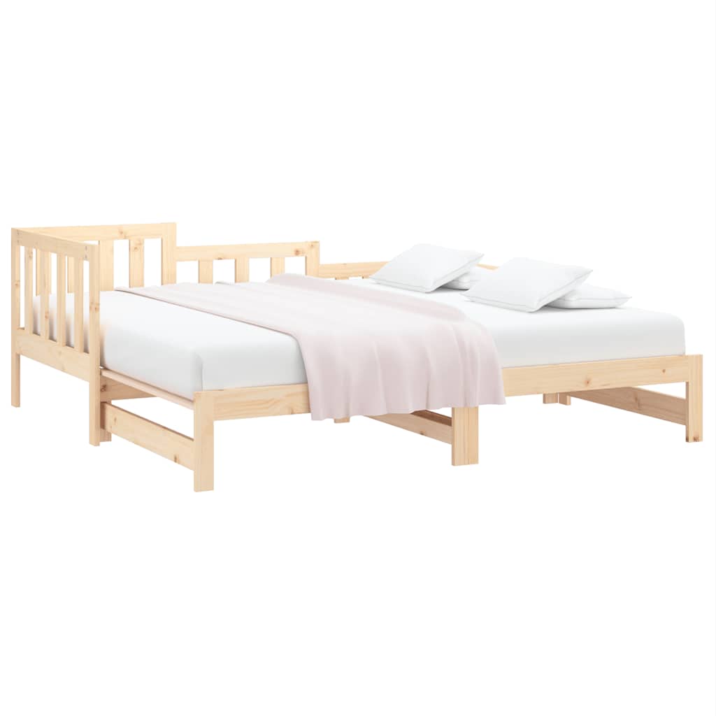 Slaapbank uitschuifbaar 2x(90x200) cm massief grenenhout