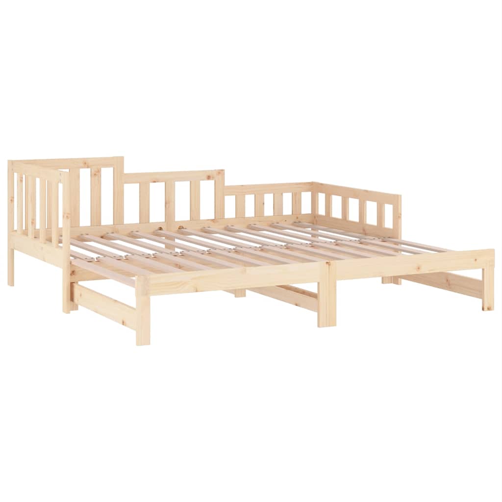 Slaapbank uitschuifbaar 2x(90x200) cm massief grenenhout