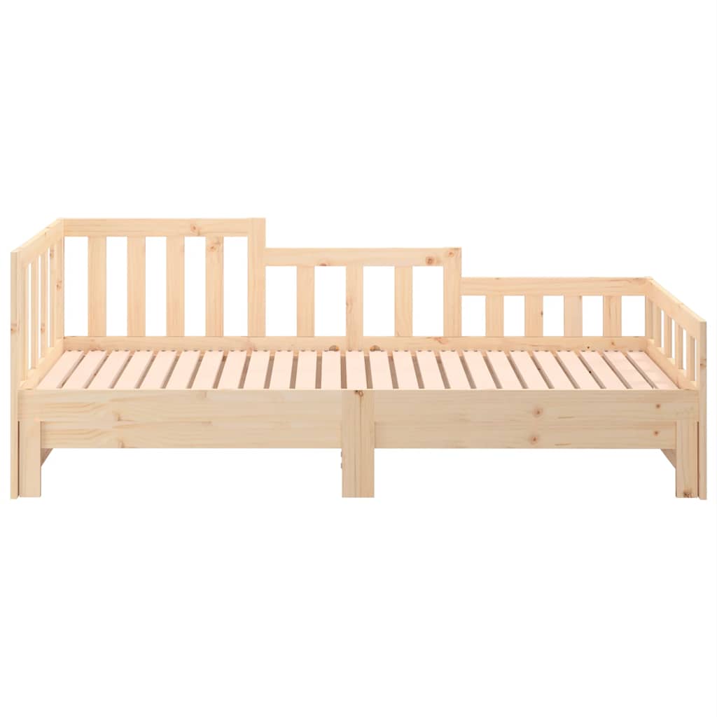 Slaapbank uitschuifbaar 2x(90x200) cm massief grenenhout