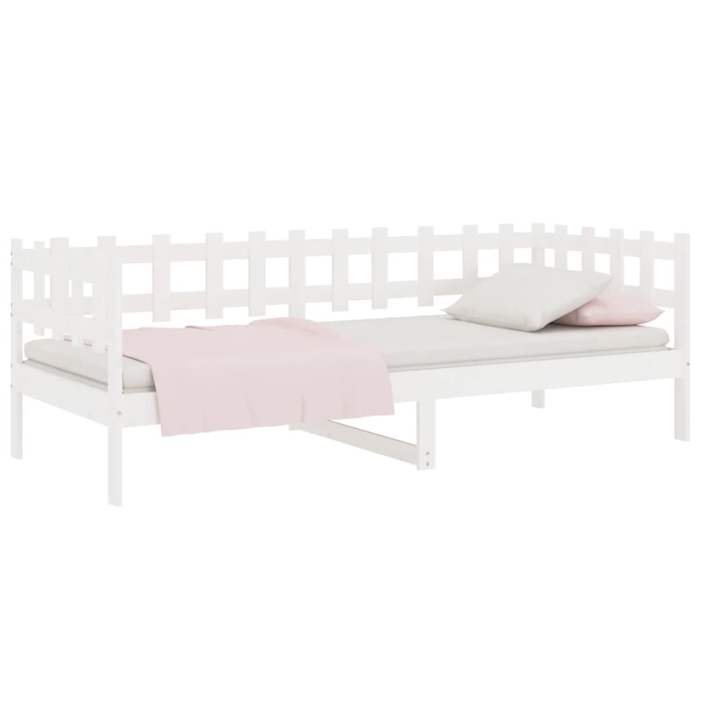 Slaapbank zonder matras 90x200 cm massief grenenhout wit is nu te koop bij PeponiXL, paradijselijk wonen!