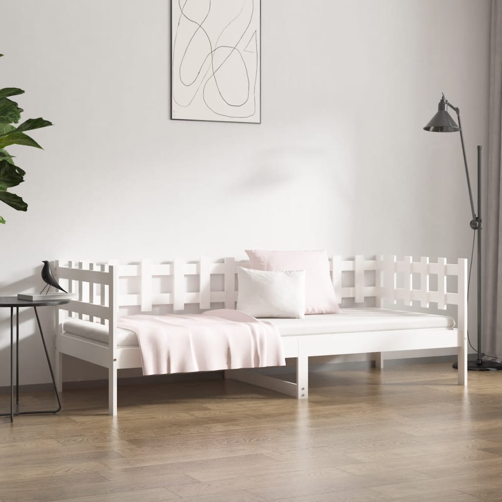 Slaapbank zonder matras 90x200 cm massief grenenhout wit is nu te koop bij PeponiXL, paradijselijk wonen!
