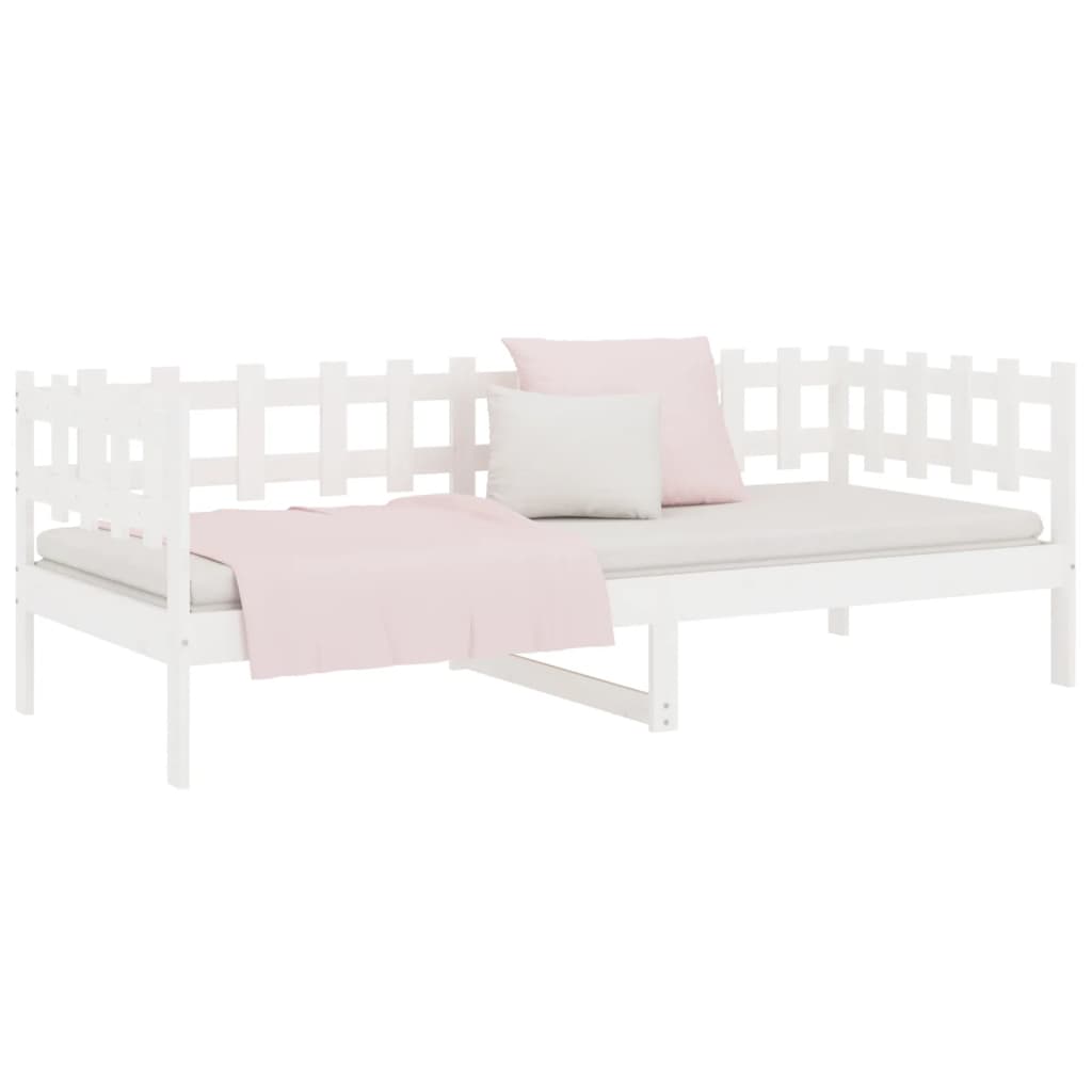 Slaapbank zonder matras 90x200 cm massief grenenhout wit is nu te koop bij PeponiXL, paradijselijk wonen!