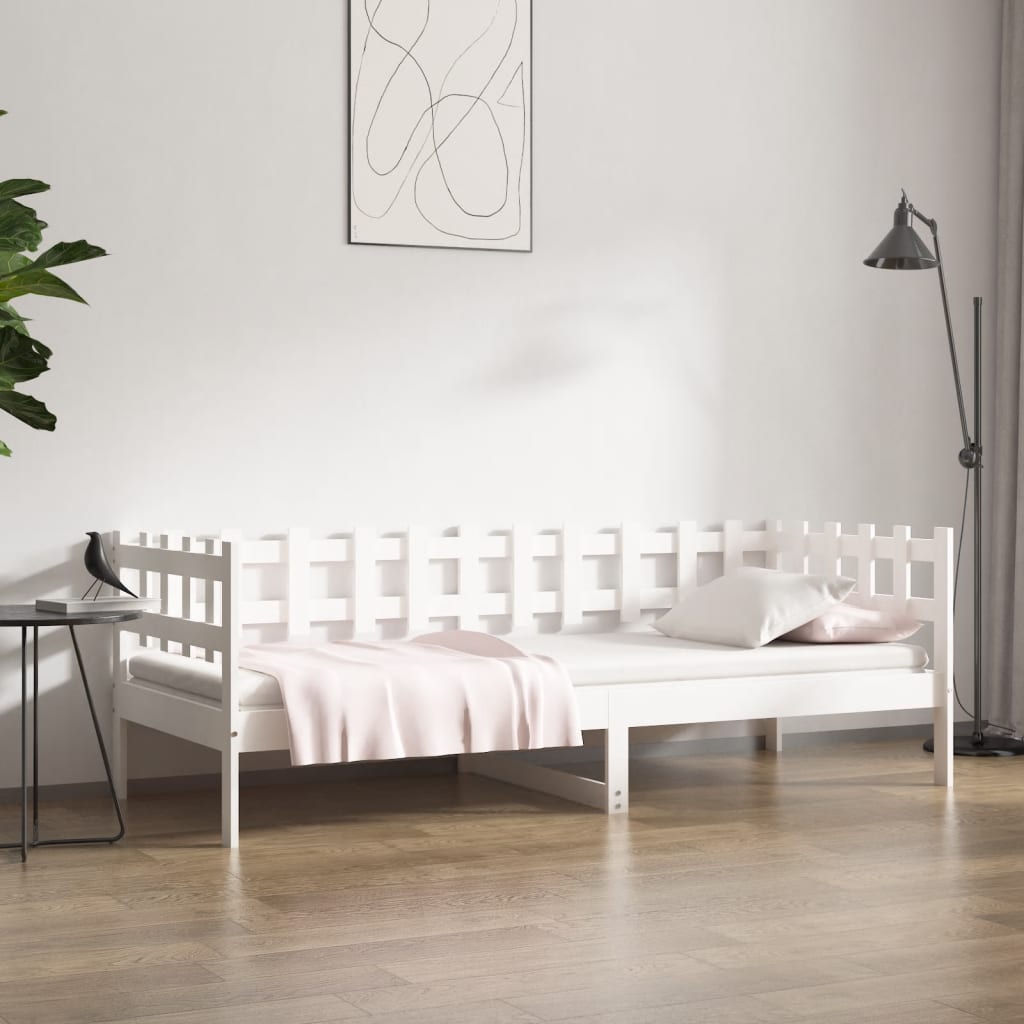 Slaapbank zonder matras 90x200 cm massief grenenhout wit is nu te koop bij PeponiXL, paradijselijk wonen!