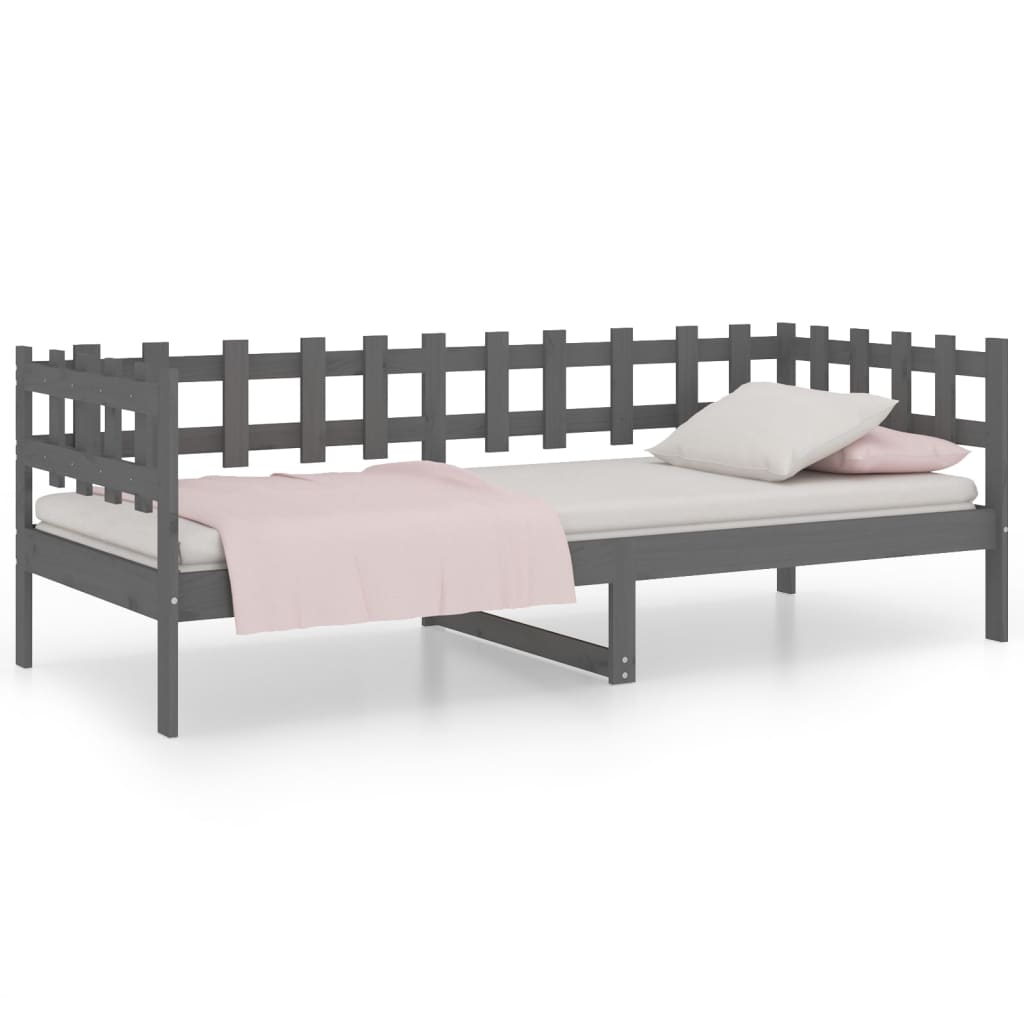 Slaapbank 90x200 cm massief grenenhout grijs is nu te koop bij PeponiXL, paradijselijk wonen!