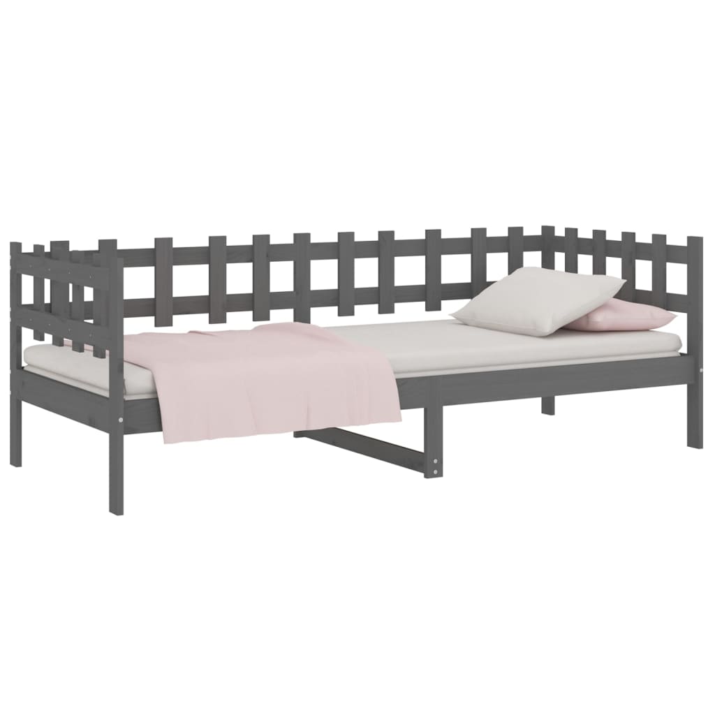 Slaapbank 90x200 cm massief grenenhout grijs is nu te koop bij PeponiXL, paradijselijk wonen!