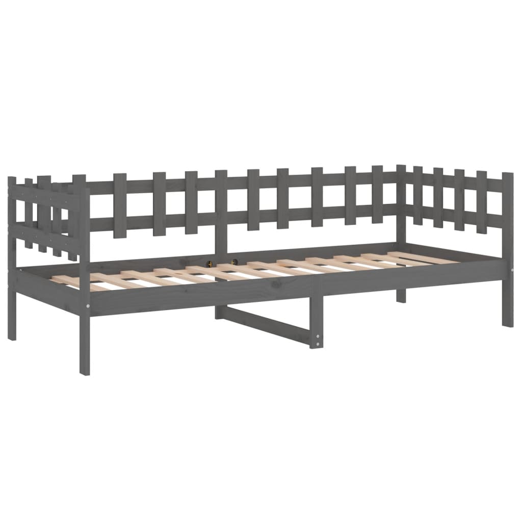Slaapbank 90x200 cm massief grenenhout grijs is nu te koop bij PeponiXL, paradijselijk wonen!