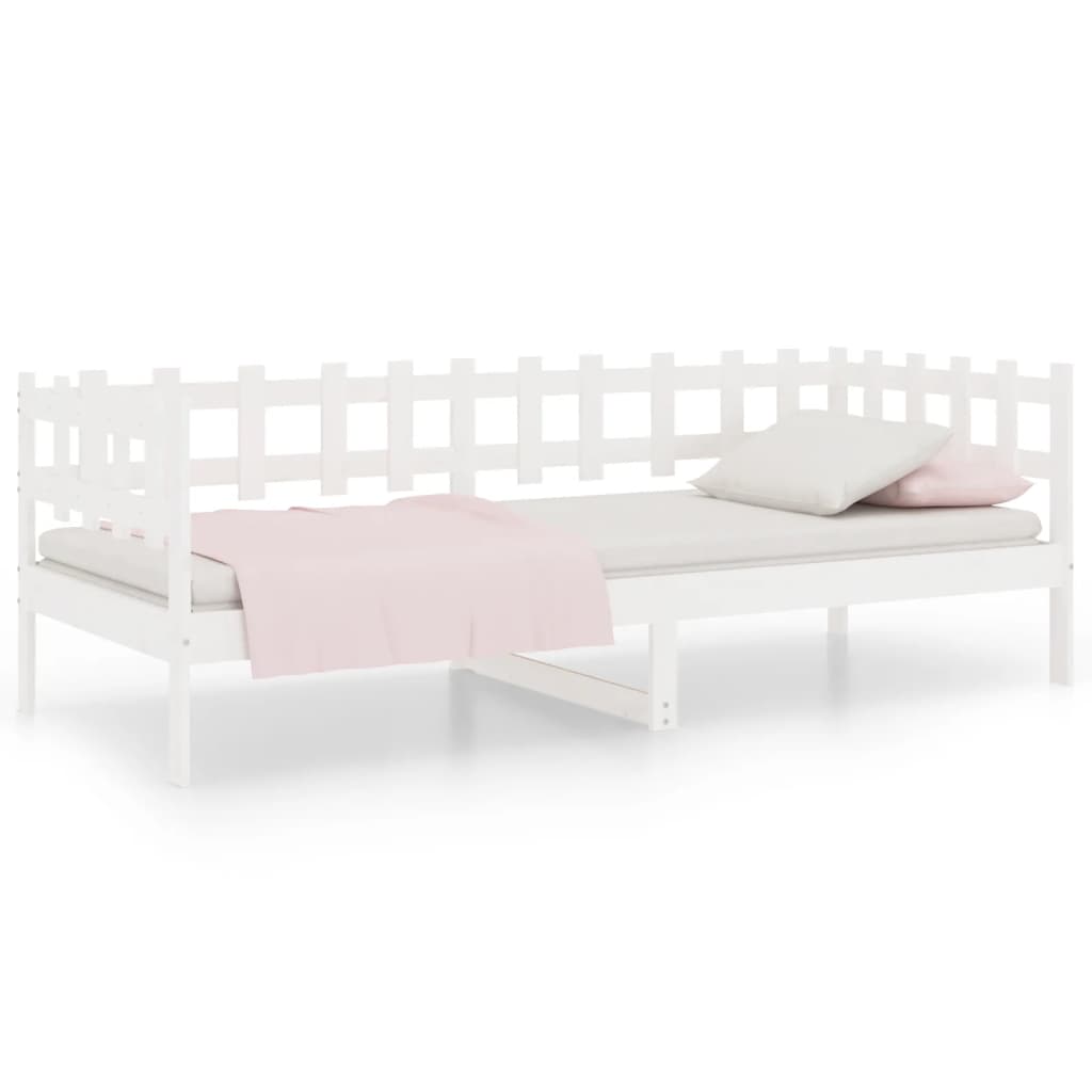 Slaapbank zonder matras 90x190 cm massief grenenhout wit is nu te koop bij PeponiXL, paradijselijk wonen!