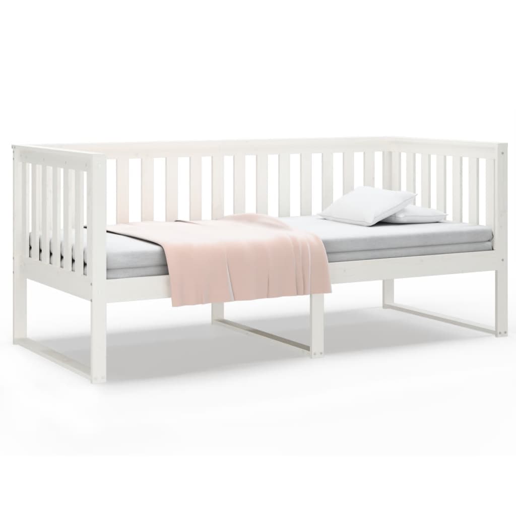 Slaapbank zonder matras 90x200 cm massief grenenhout wit is nu te koop bij PeponiXL, paradijselijk wonen!