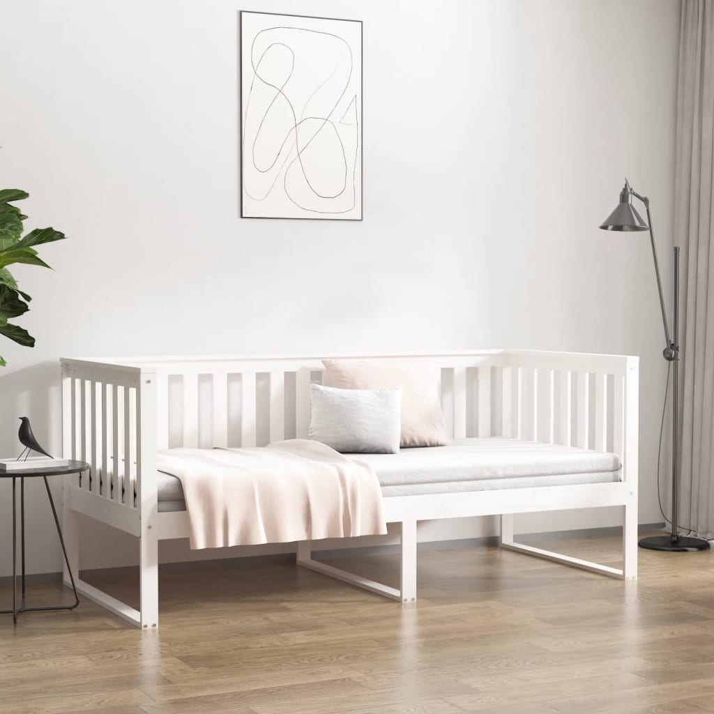 Slaapbank zonder matras 90x200 cm massief grenenhout wit is nu te koop bij PeponiXL, paradijselijk wonen!