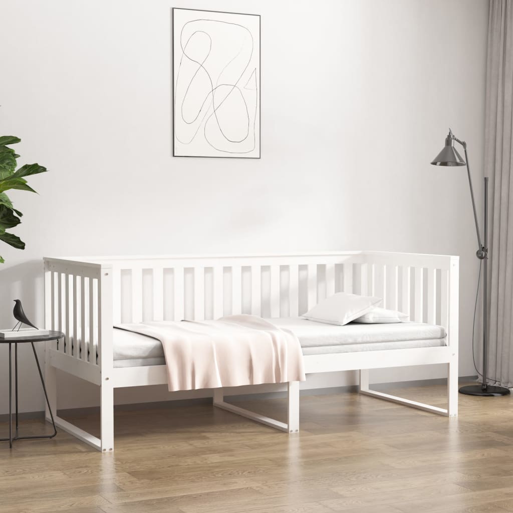Slaapbank zonder matras 90x200 cm massief grenenhout wit is nu te koop bij PeponiXL, paradijselijk wonen!