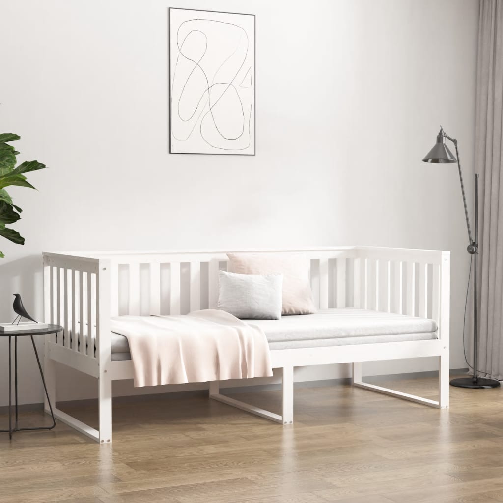 Slaapbank zonder matras 90x190 cm massief grenenhout wit is nu te koop bij PeponiXL, paradijselijk wonen!