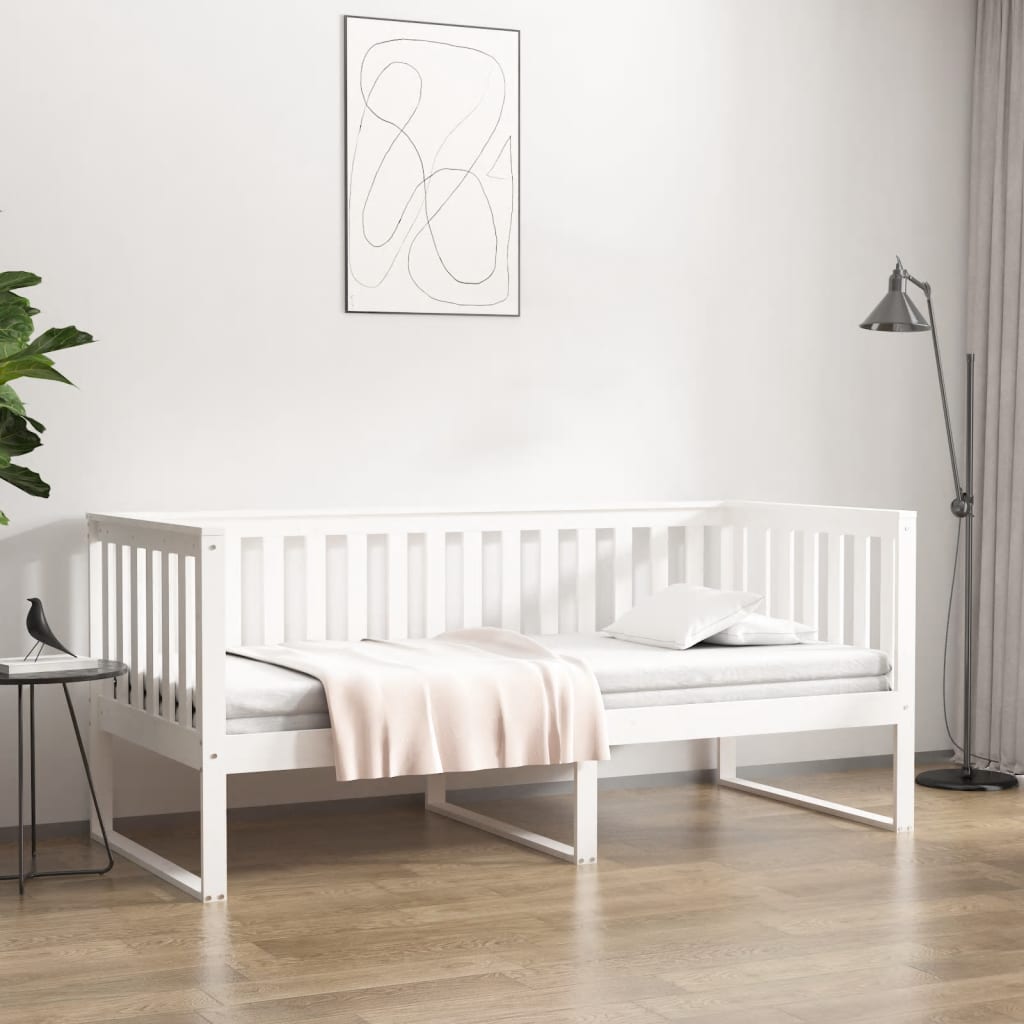 Slaapbank zonder matras 90x190 cm massief grenenhout wit is nu te koop bij PeponiXL, paradijselijk wonen!