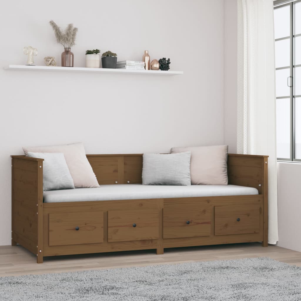 Slaapbank 90x200 cm massief grenenhout honingbruin is nu te koop bij PeponiXL, paradijselijk wonen!
