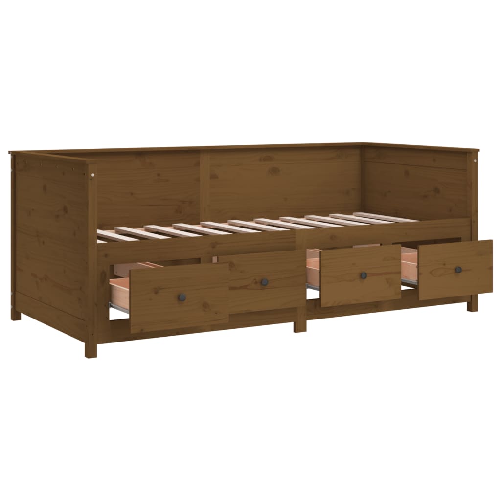 Slaapbank 90x200 cm massief grenenhout honingbruin is nu te koop bij PeponiXL, paradijselijk wonen!