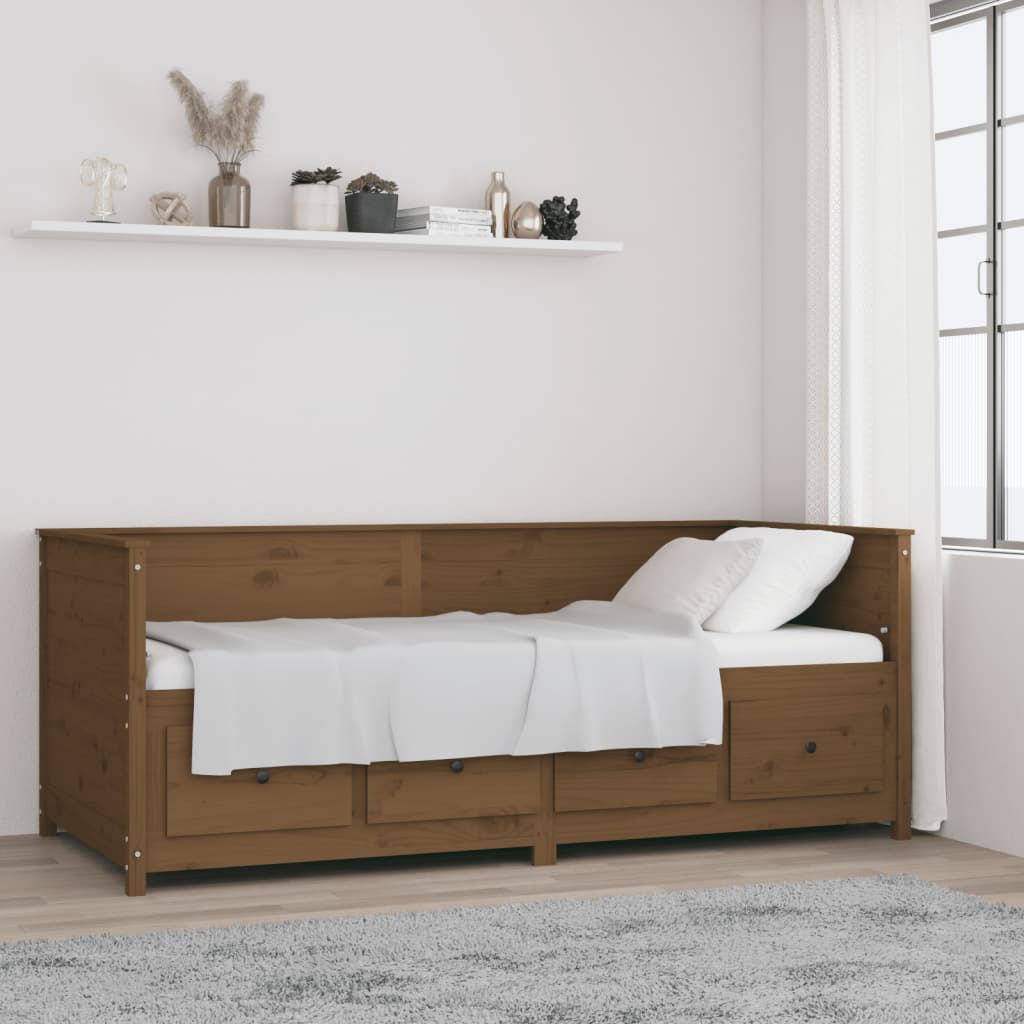 Slaapbank 90x200 cm massief grenenhout honingbruin is nu te koop bij PeponiXL, paradijselijk wonen!