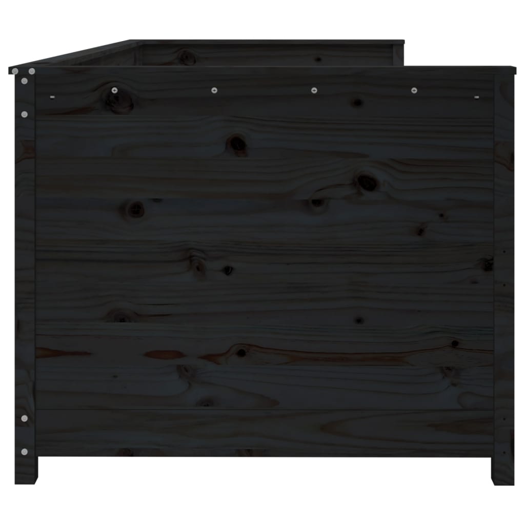 Slaapbank 90x200 cm massief grenenhout zwart is nu te koop bij PeponiXL, paradijselijk wonen!