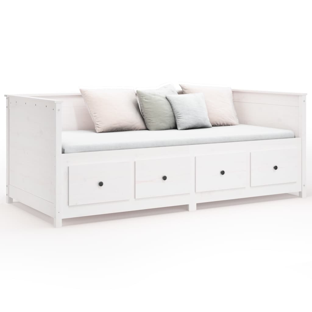 Slaapbank zonder matras 90x190 cm massief grenenhout wit is nu te koop bij PeponiXL, paradijselijk wonen!