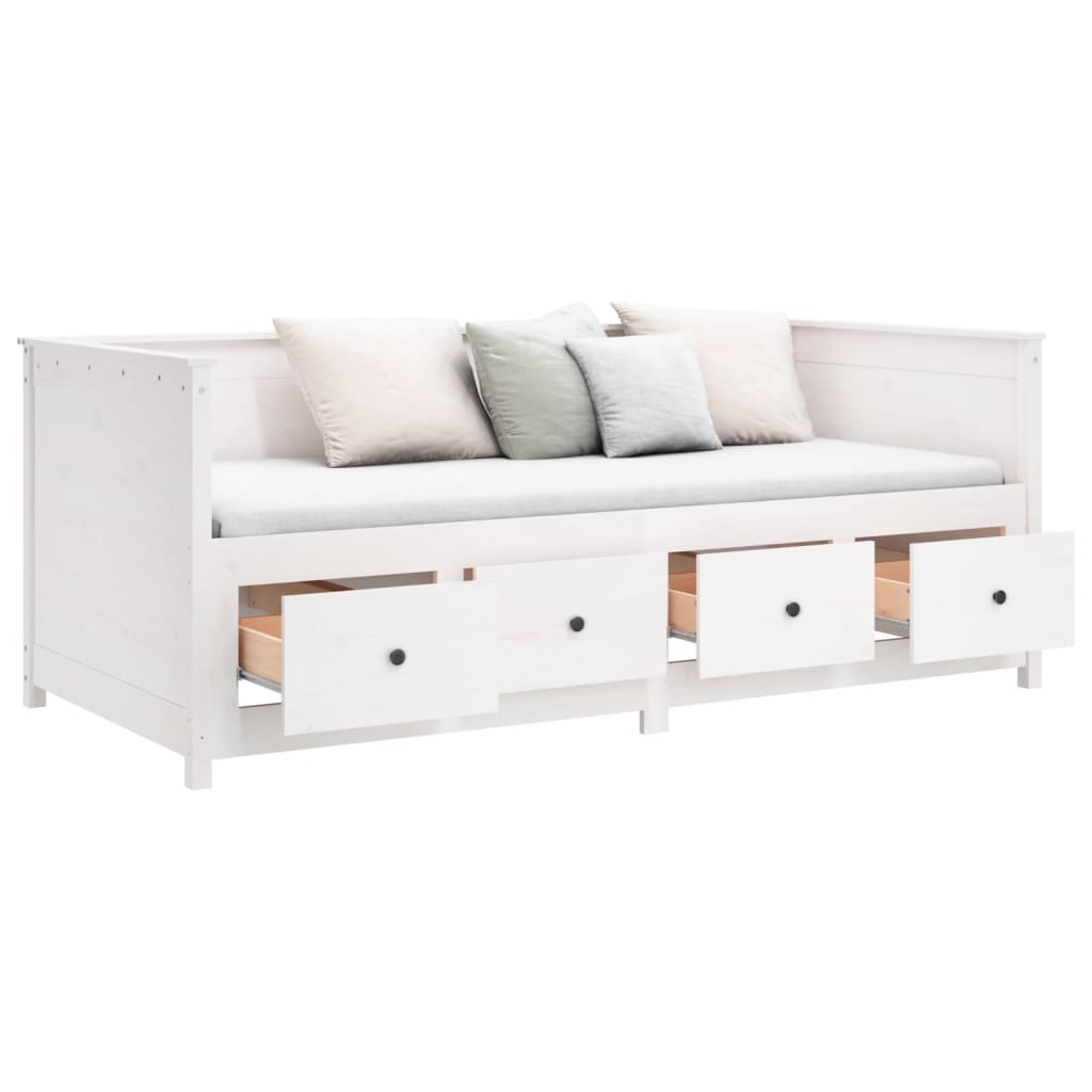 Slaapbank zonder matras 90x190 cm massief grenenhout wit is nu te koop bij PeponiXL, paradijselijk wonen!