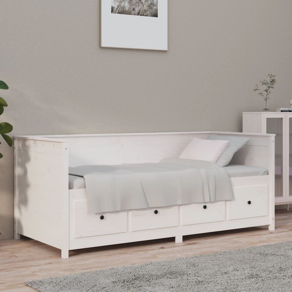 Slaapbank zonder matras 90x190 cm massief grenenhout wit is nu te koop bij PeponiXL, paradijselijk wonen!