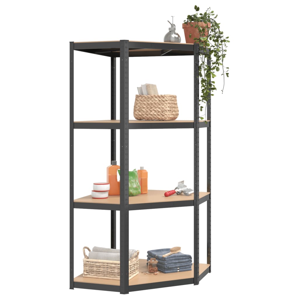 Opbergrek 4-laags staal en bewerkt hout antracietkleurig is nu te koop bij PeponiXL, paradijselijk wonen!