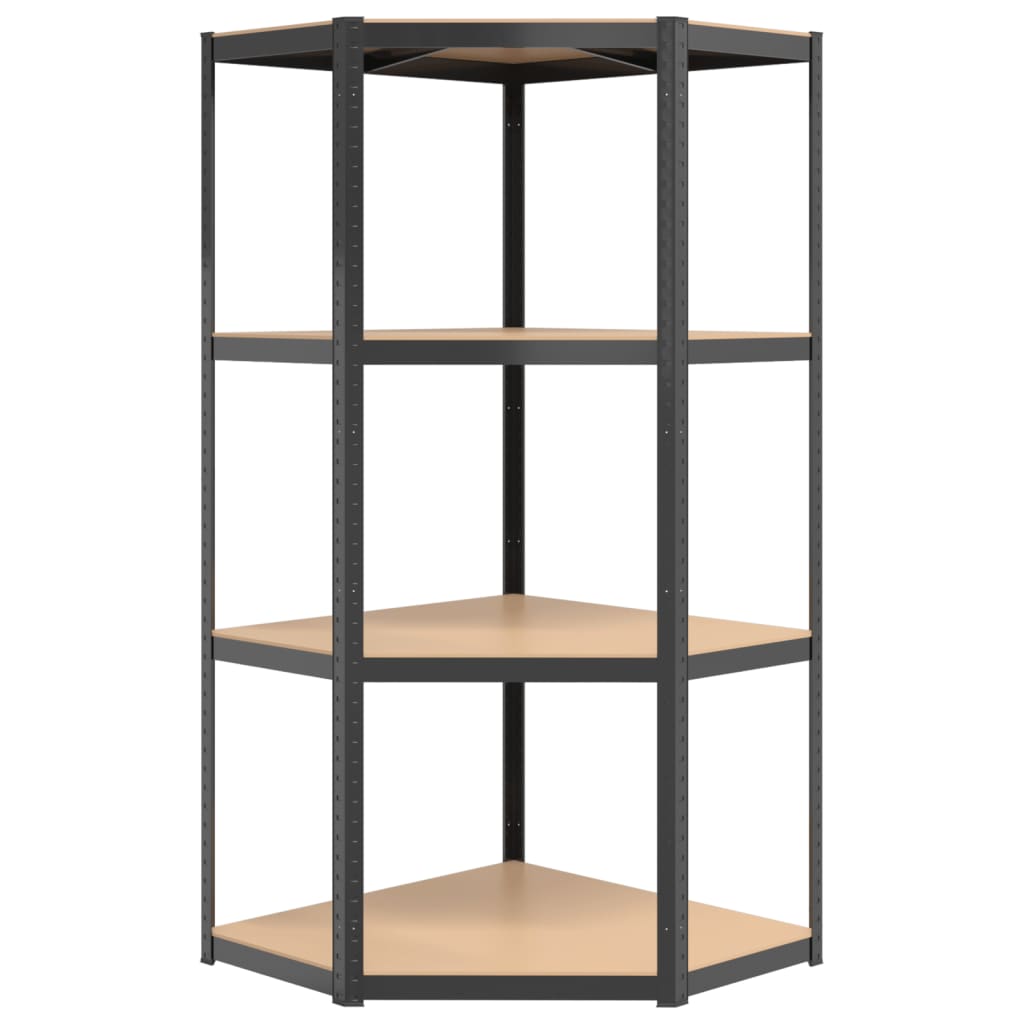 Opbergrek 4-laags staal en bewerkt hout antracietkleurig is nu te koop bij PeponiXL, paradijselijk wonen!
