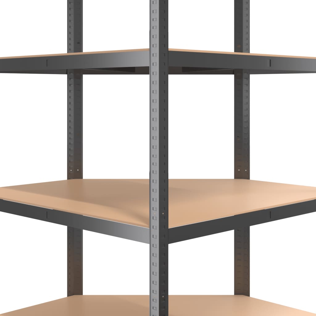 Opbergrek 4-laags staal en bewerkt hout antracietkleurig is nu te koop bij PeponiXL, paradijselijk wonen!