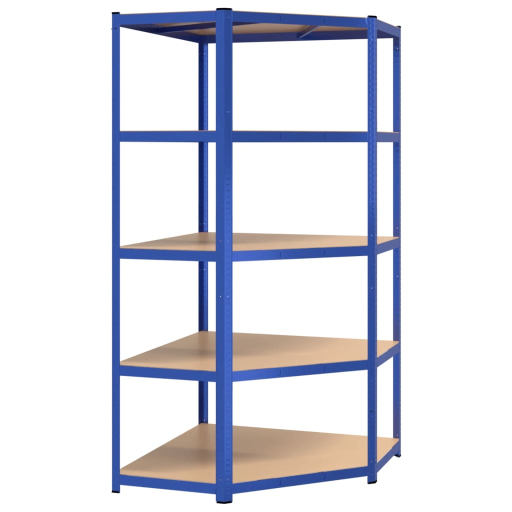 Hoekrek 5-laags staal & bewerkt hout antracietkleurig is nu te koop bij PeponiXL, paradijselijk wonen!