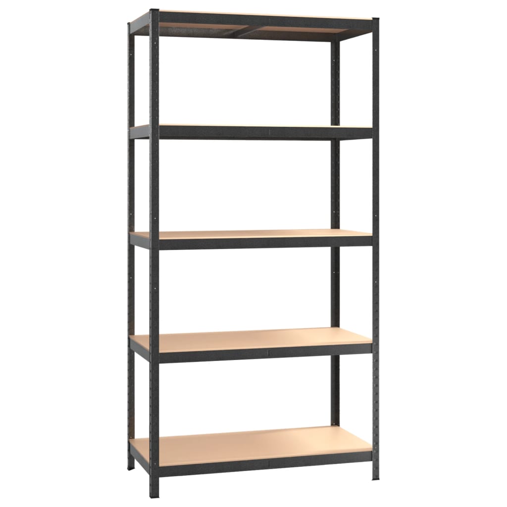 Opbergrek 5-laags staal en bewerkt hout grijs is nu te koop bij PeponiXL, paradijselijk wonen!