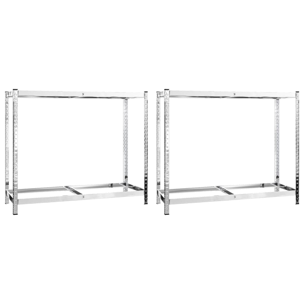 Bandenrekken 2-laags 2 st 110x40x110 cm staal zilverkleurig is nu te koop bij PeponiXL, paradijselijk wonen!