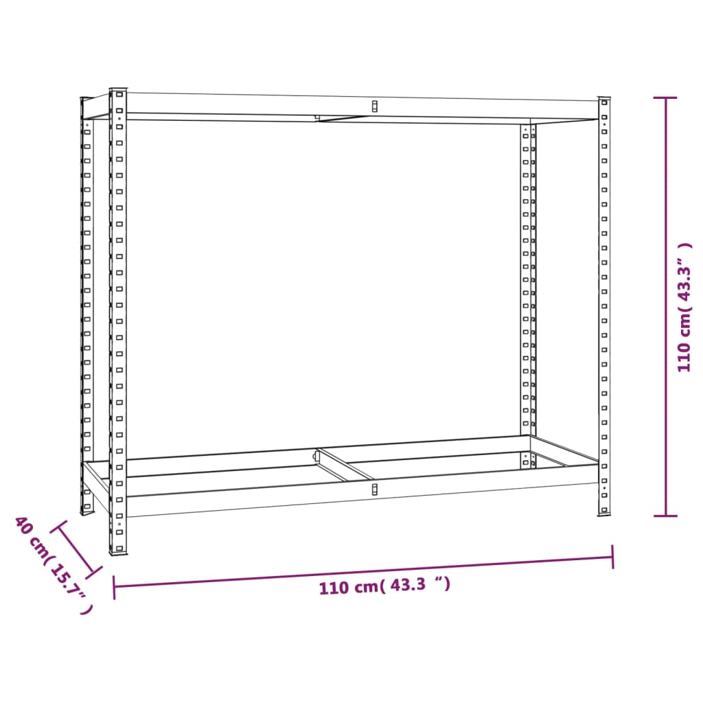 Bandenrekken 2-laags 2 st 110x40x110 cm staal zilverkleurig is nu te koop bij PeponiXL, paradijselijk wonen!