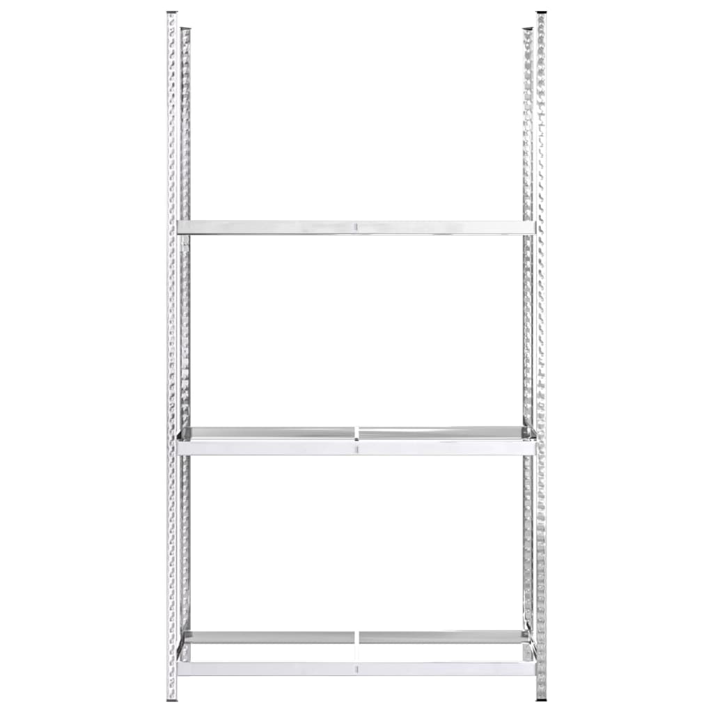 Bandenrekken 3-laags 2 st 110x40x200 cm staal zilverkleurig is nu te koop bij PeponiXL, paradijselijk wonen!