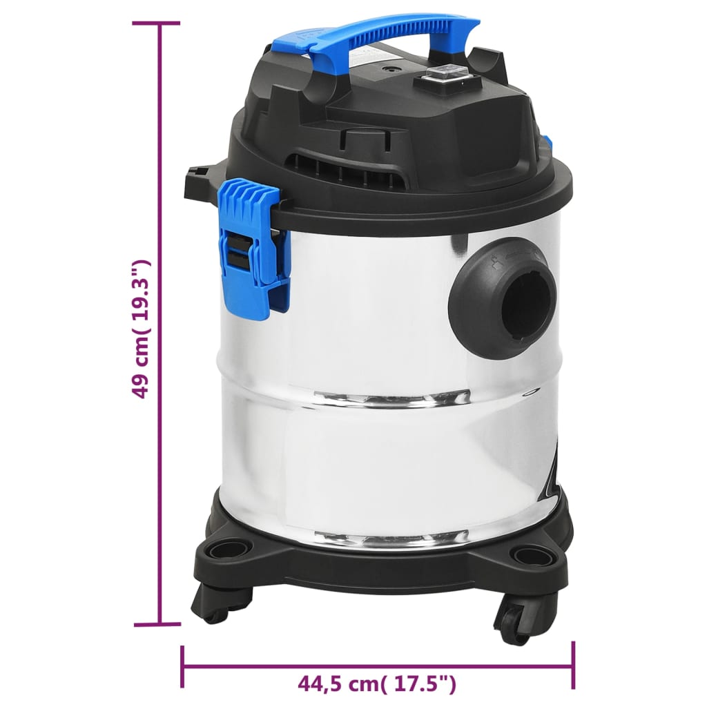 Nat- en droogzuiger 1200 W 20 L zilverkleurig is nu te koop bij PeponiXL, paradijselijk wonen!