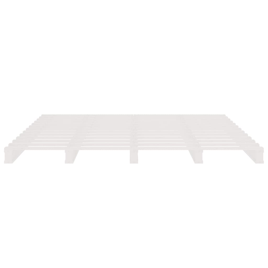Palletbed massief grenenhout wit 200x200 cm is nu te koop bij PeponiXL, paradijselijk wonen!