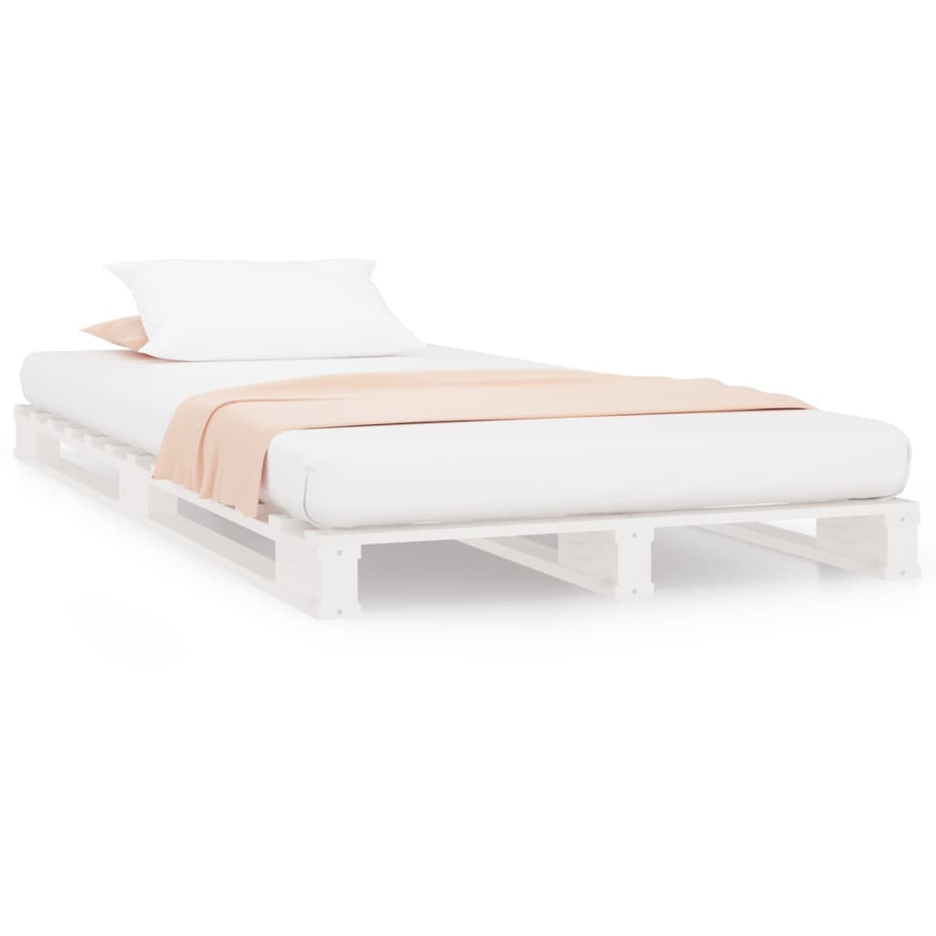 Palletbed massief grenenhout wit 75x190 cm is nu te koop bij PeponiXL, paradijselijk wonen!