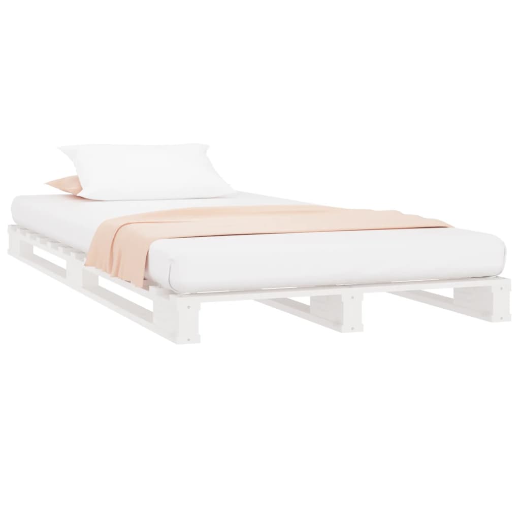 Palletbed massief grenenhout wit 75x190 cm is nu te koop bij PeponiXL, paradijselijk wonen!