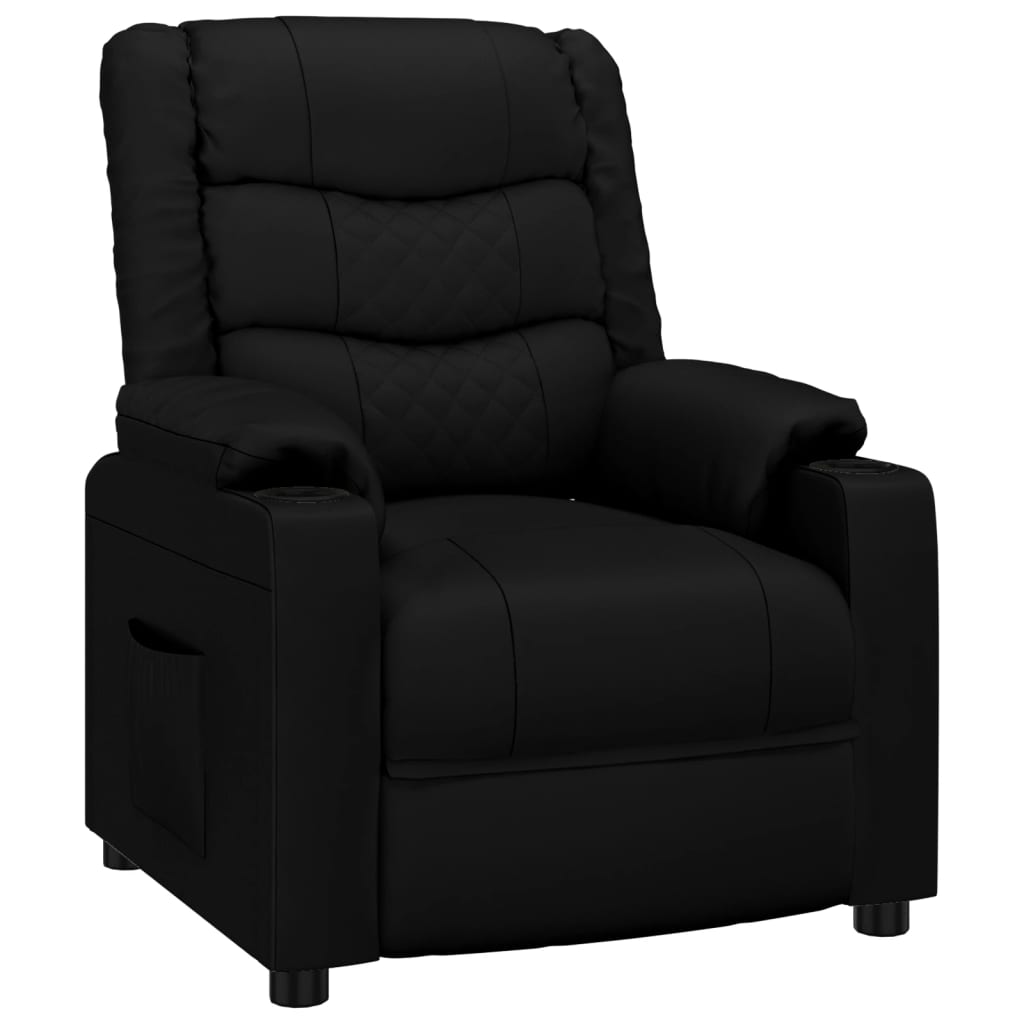 Fauteuil verstelbaar kunstleer zwart is nu te koop bij PeponiXL, paradijselijk wonen!