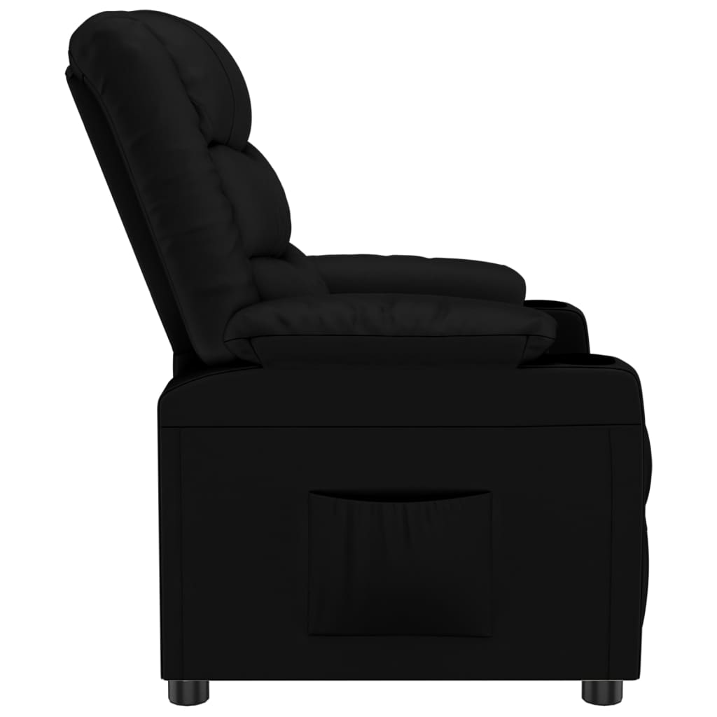 Fauteuil verstelbaar kunstleer zwart is nu te koop bij PeponiXL, paradijselijk wonen!