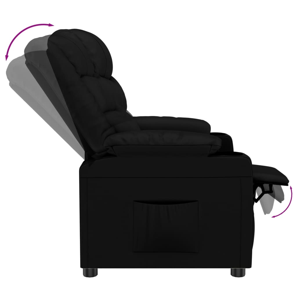 Fauteuil verstelbaar kunstleer zwart is nu te koop bij PeponiXL, paradijselijk wonen!
