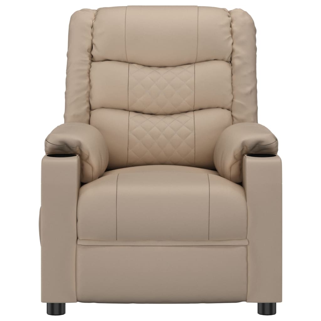 Fauteuil verstelbaar kunstleer cappuccinokleurig is nu te koop bij PeponiXL, paradijselijk wonen!