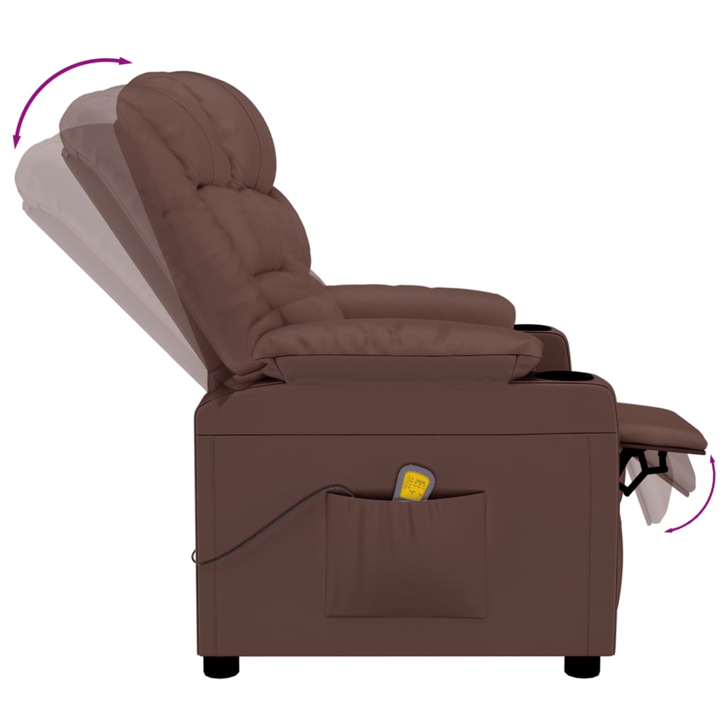 Massagestoel kunstleer bruin is nu te koop bij PeponiXL, paradijselijk wonen!