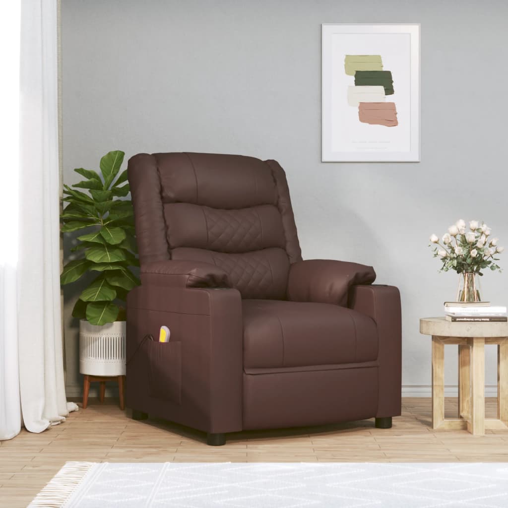 Massagestoel kunstleer bruin is nu te koop bij PeponiXL, paradijselijk wonen!